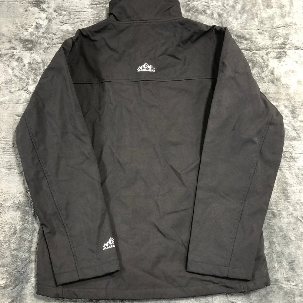 Alaska Gear Mens Softshell Jacket Black Full‎ Zip Mock Neck Outdoor Size M